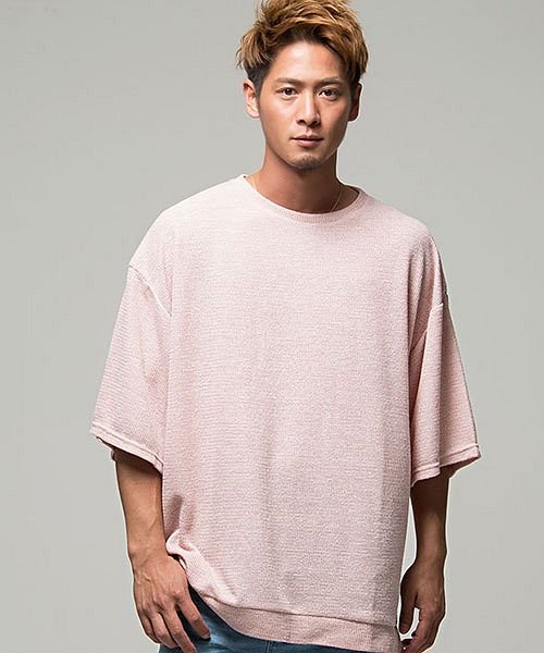 セール Vicci ビッグシルエットクルーネック5分袖ニットソー セーター メンズ サマーニット メンズ ブランド 大人 カジュアル ビッグシルエット ストリート系 大 ビッチ Vicci Magaseek