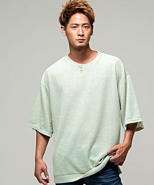 セール Vicci ビッグシルエットクルーネック5分袖ニットソー セーター メンズ サマーニット メンズ ブランド 大人 カジュアル ビッグシルエット ストリート系 大 ビッチ Vicci Magaseek