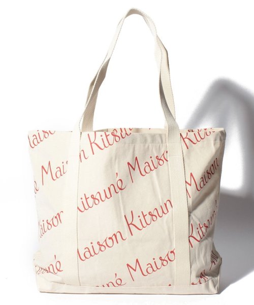 MAISON KITSUNE(メゾンキツネ)/Maison Kitsune  CANVAS BAGS/オフ×レッド