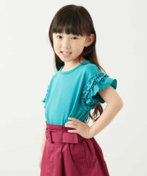 a.v.v(KID'S)(アー・ヴェ・ヴェキッズ)/[100－130]袖フリルカットソー[WEB限定サイズ]/グリーン