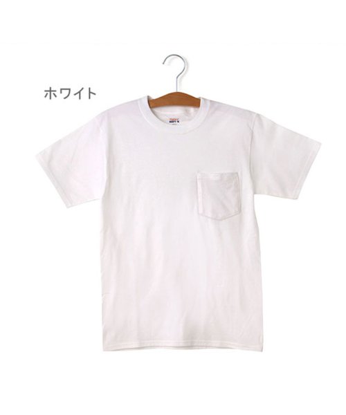 BACKYARD FAMILY(バックヤードファミリー)/ヘインズ Hanes #5190P ビーフィー半袖Tシャツポケット付 6.1オンス BEEFY－T with Pocket/ホワイト