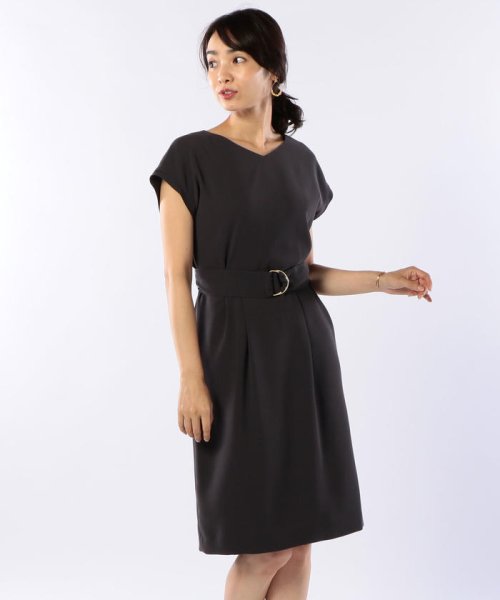 セール 30 Off ダブルクロスベルト付サックワンピース ノーリーズ Nolley S Magaseek