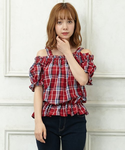セール チェック柄オフショル Tops イング Ingni Magaseek セール チェック柄オフショル Tops イング Ingni Magaseek