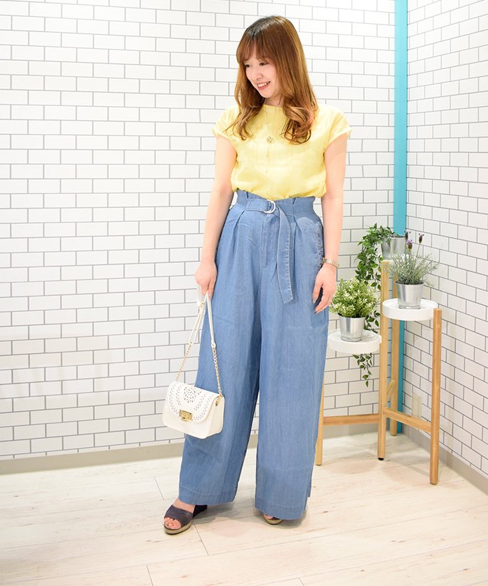 セール テンセルデニムベルト付ワイドパンツ エイミーパール バイ パウダーシュガー Eimy Peal By Powder Sugar Magaseek