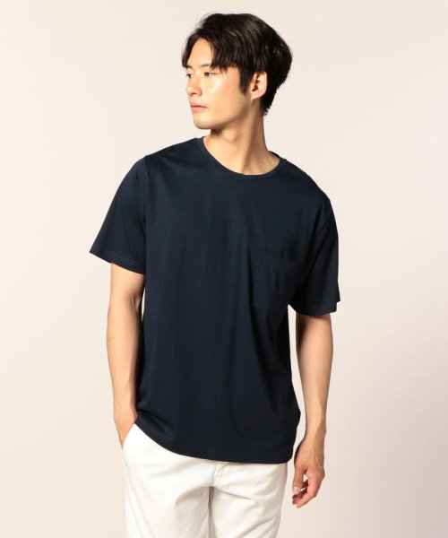 GLOSTER(GLOSTER)/SUVIN GOLD COTTON Tシャツ/ダークネイビー