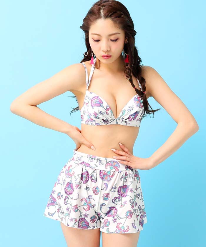オリエンタルフラワー 3点セット 水着 Aimerfeel 501136281
