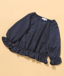 ROPE' PICNIC　KIDS(ロぺピクニックキッズ)/【ROPE' PICNIC KIDS】水玉ドットブラウス/ネイビー（40）