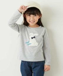 a.v.v(KID'S)(アー・ヴェ・ヴェキッズ)/[100－130]うさぎモチーフカットソー[WEB限定サイズ]/ライトグレー