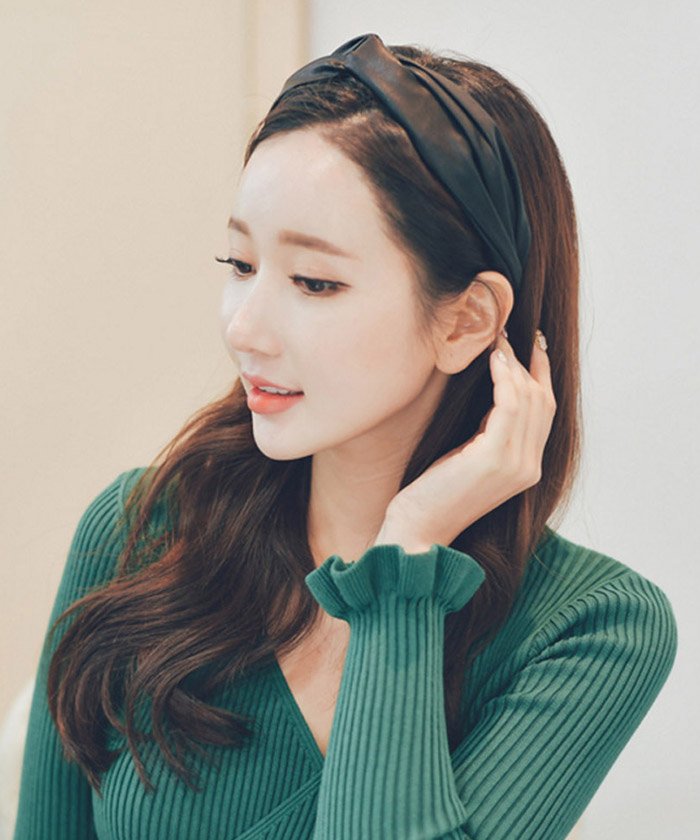フェイクレザー ヘッドバンド カチューシャ ヘアーバンド ヘッドアクセ