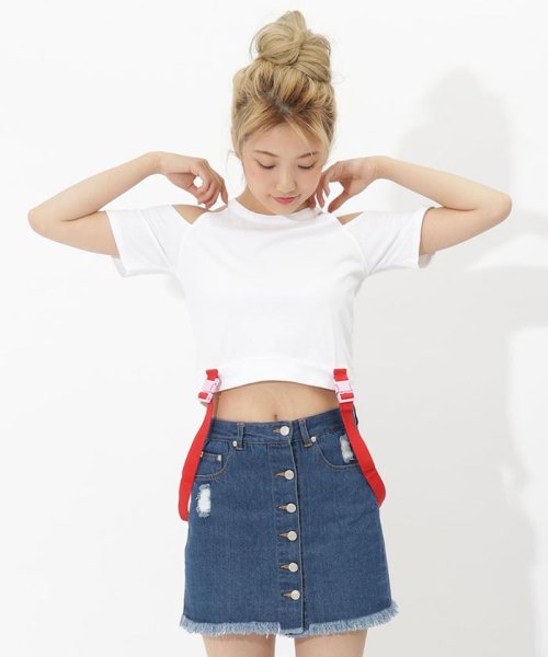 セール オフショルダーストラップ付きtシャツ サマンサベガ Samanthavega Magaseek