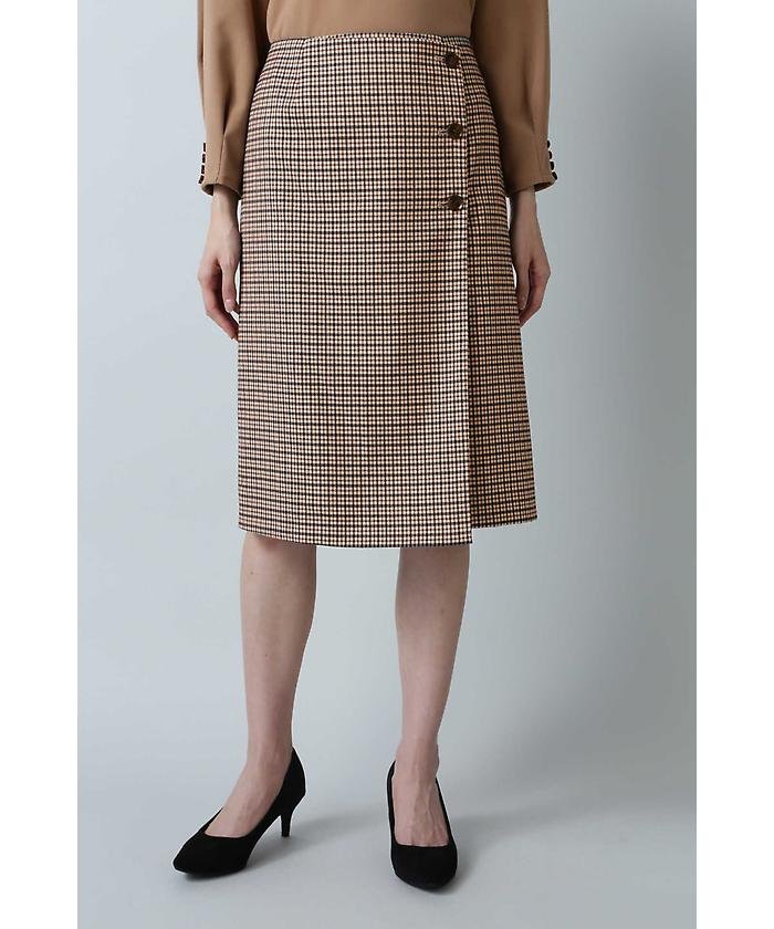 Cancam 11月号掲載 サイドボタンチェックスカート ナチュラルビューティーベーシック Natural Beauty Basic Magaseek