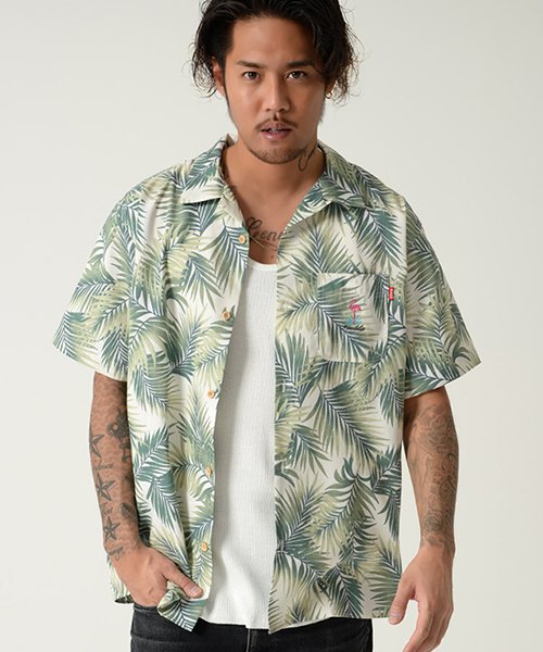 セール Razzis ラズ メンズ リーフデザインアロハシャツ ラズ Razz Magaseek