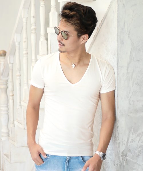 ディープ Vネック 半袖 Tシャツ カットソー メンズ ジギーズショップ Jiggys Shop Magaseek