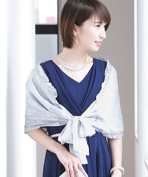 結婚式 パーティー 羽織り チュールレースリボンショール ストール プールヴー Pourvous Magaseek