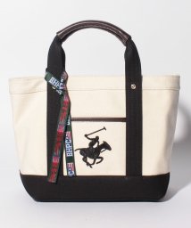 BEVERLY HILLS POLO CLUB(ビバリーヒルズポロクラブ)/ビバリーヒルズポロクラブ キャンバストートバッグS/アイボリー×ブラック