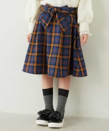 a.v.v(KID'S)(アー・ヴェ・ヴェキッズ)/[100－130]チェック柄フレアースカート[WEB限定サイズ]/ブルー