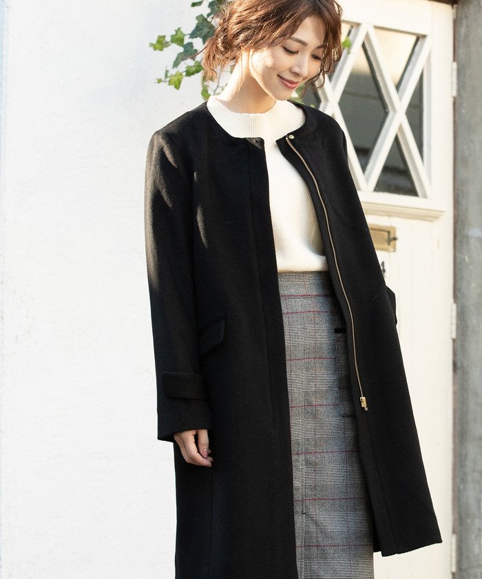 セール 蓄熱 静電気防止加工 Wool100 マルチwayノーカラーコート ビス Vis Magaseek