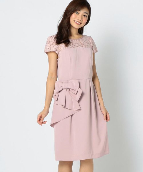MISCH MASCH(ミッシュマッシュ)/リボン付きタイトドレス/ピンク