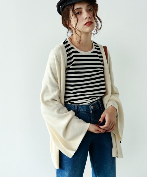 marjour(マージュール)/OVER KNIT CARDIGAN/オフホワイト