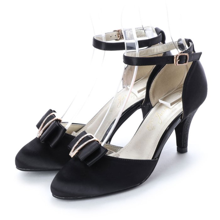 セール 取り外しビジューリボン付きラウンドトゥセパレートパンプス ジュレ Jurer Magaseek