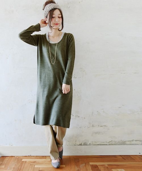 セール 10 Off And It Uネッククレープニットワンピース レディース 冬服 冬物 ワンピース 長袖 ニット ワンピ ニットワンピ ニットトップス ゆったり ニットワン アンドイット And It Magaseek