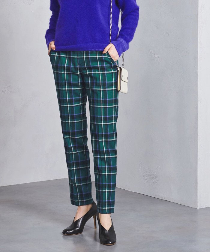 UNITED ARROWS UBCB サキソニー チェック スリムパンツ 18AW