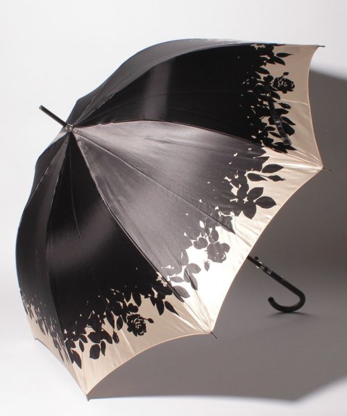 LANVIN Collection(umbrella)(ランバンコレクション（傘）)/LV 婦人BJ耐風長Pサテンプリント/ブラック