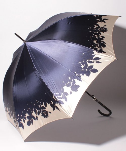 LANVIN Collection(umbrella)(ランバンコレクション（傘）)/LV 婦人BJ耐風長Pサテンプリント/ディープブルー