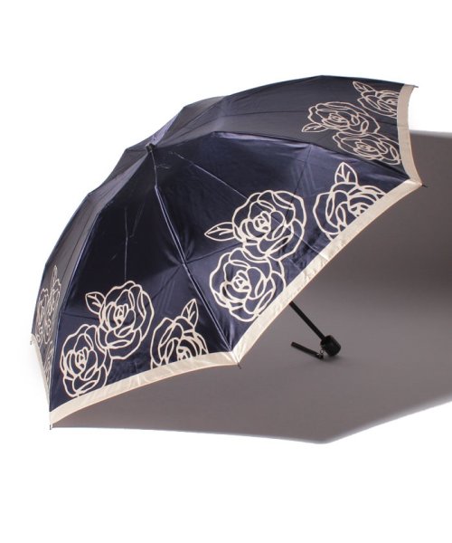 LANVIN Collection(umbrella)(ランバンコレクション（傘）)/LV 婦人ミニPサテンプリント/ディープブルー