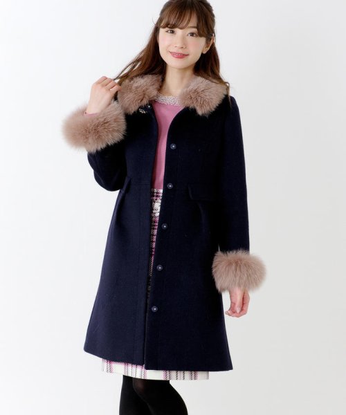 セール 美人百花12月号掲載 Ray12月号掲載 ノーカラー2wayaラインコート ミッシュマッシュ Misch Masch Magaseek