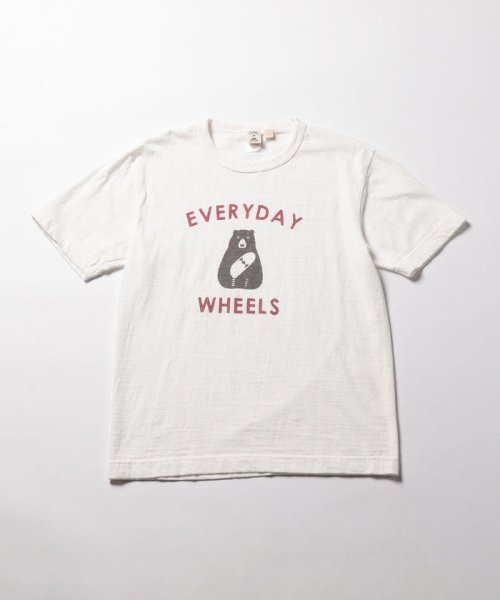 NOLLEY’S goodman(ノーリーズグッドマン)/【BARNS/バーンズ】別注プリントTEE EVERYDAY WHEELS/ホワイト