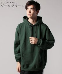 THE CASUAL(ザ　カジュアル)/(チャンピオン) Champion ベーシック ビッグ スウェット 裏起毛 ロゴ 入り 長袖 プルオーバー パーカー Mサイズ ネイビー/ダークグリーン