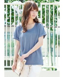 HAPPY EXP(HAPPY急便　by　VERITA．JP)/綿100％ラウンドネック胸ポケシンプルTシャツ/ブルー