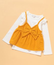 ROPE' PICNIC　KIDS(ロぺピクニックキッズ)/【ROPE' PICNIC KIDS】リボンニットキャミTシャツ/イエロー系（81）