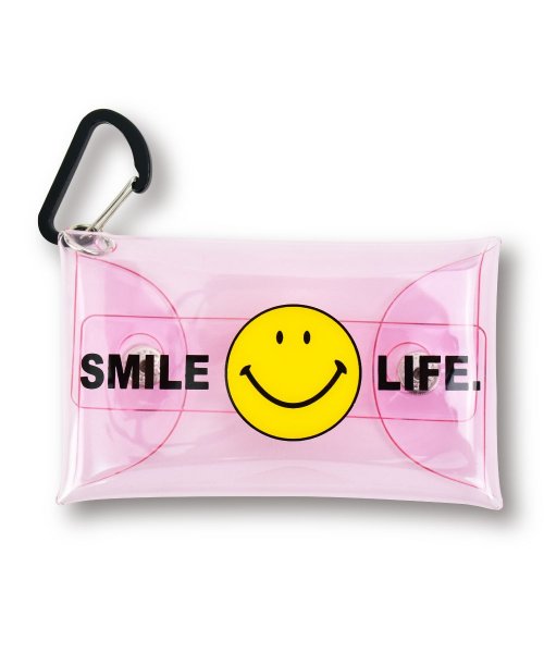 スマイル パスケース 定期入れ カードケース 定期 2枚以上 小物入れ クリアマルチケース Sサイズ フック付き 透明 クリア Pvc キャラクター おしゃれ ランナー Runner Magaseek