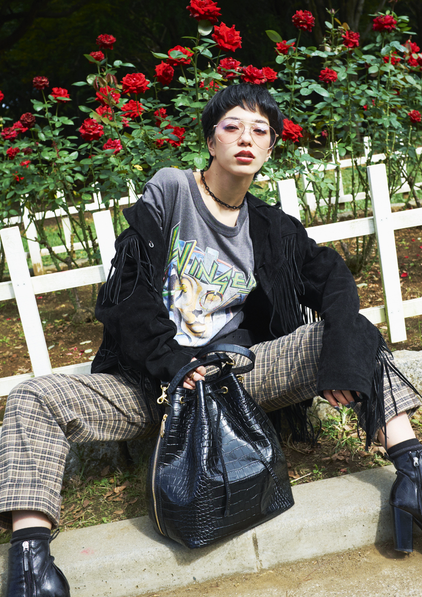 DRESSCAMP for SAMANTHA KINGZ クロコ型押し巾着バッグ