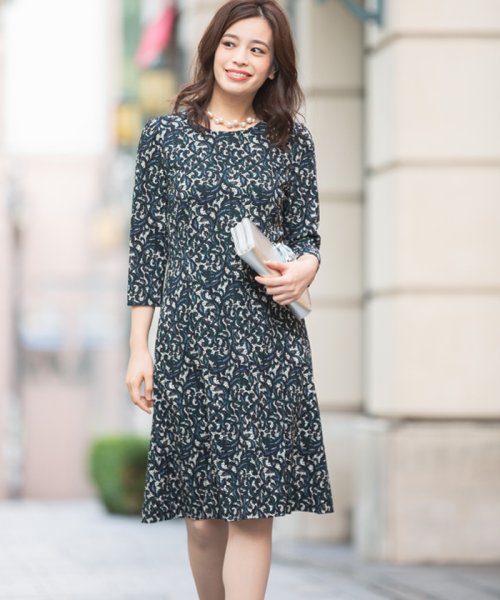 セール Web限定 レース柄ジャージーワンピース レリアン Leilian Magaseek