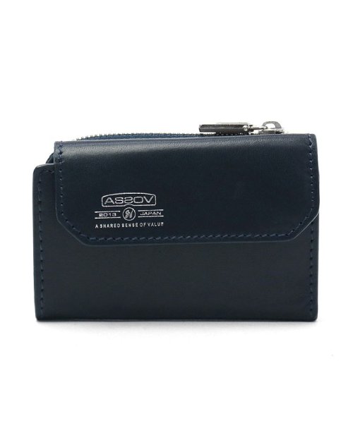 AS2OV(アッソブ)/アッソブ キーケース AS2OV キー＆コインケース レザー アッソブ LEATHER MOBILE WALLET 小銭入れ カード入れ 革 本革 081603/ネイビー