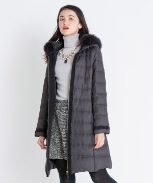 LANVIN en Bleu ランバンオンブルー ヘリンボンダウンコート ダウン  