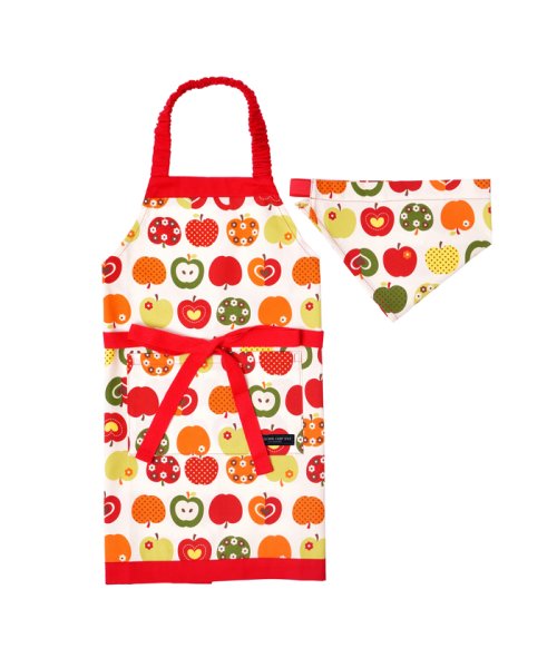 通園 通学 子どもエプロン 100 1cm おしゃれリンゴのひみつ アイボリー カラフルキャンディスタイル Colorful Candy Style Magaseek