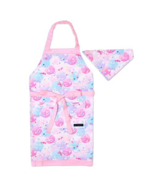 【SALE/101%OFF】 子供エプロン 三角巾セット くま柄