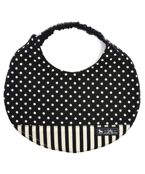 baby COLORFUL CANDY STYLE(ベビーカラフルキャンディスタイル)/スタイ　首ひもタイプ　polkadotsmall(twill・black)/ブラック