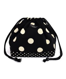 COLORFUL CANDY STYLE/【通園・通学】decorPolkaDot　巾着　中　マチ有りお弁当袋　polkadotlarge(twill・black)xpolkadotsmall(twil/501299426