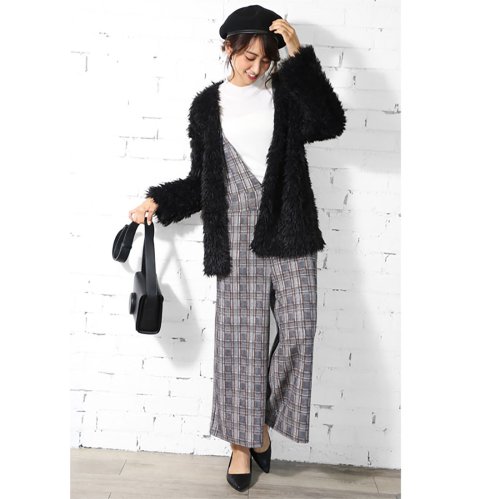 セール レディース アウター ノーカラーコート シープファー コート ジャケット ファー ミリアンデニ Mili An Deni Magaseek