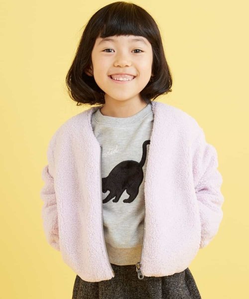 a.v.v(KID'S)(アー・ヴェ・ヴェキッズ)/[100－130]ショート丈ボアジャケット[WEB限定サイズ]/ラベンダー