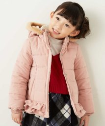 a.v.v(KID'S)(アー・ヴェ・ヴェキッズ)/[100－130]【洗える】フリル中綿フードコート[WEB限定サイズ]/ピンク