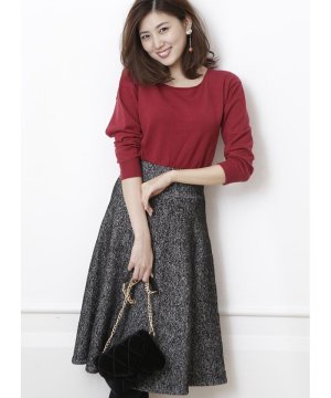 JUSGLITTY ジャスグリッティー ツイードドッキングニット  