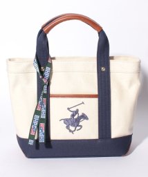 BEVERLY HILLS POLO CLUB(ビバリーヒルズポロクラブ)/ビバリーヒルズポロクラブ キャンバストートバッグS/アイボリー×ネイビー