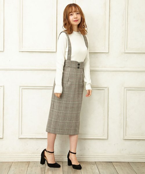 セール サス付ハイウエストチェック柄ナロースカート イング Ingni Magaseek