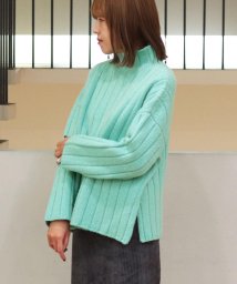 Ballsey(Ballsey)/ウールカシミヤリブ ハイネックプルオーバー/55グリーン